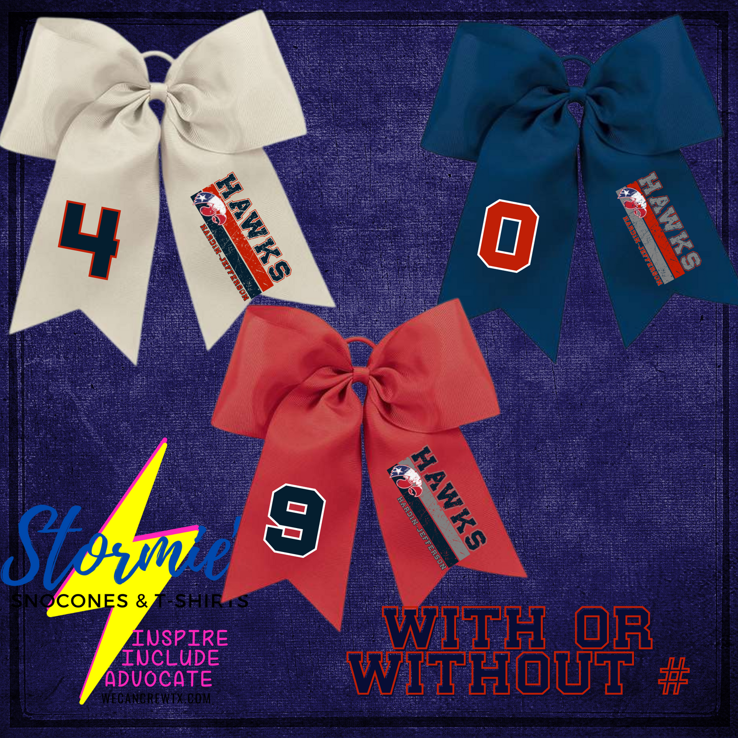 Hawks Football-Cheer 2024 Hair Bow