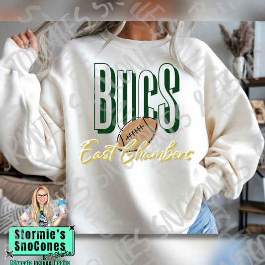East Chambers Buccaneers Doodle Football Icon White TShirt or Sweatshirt