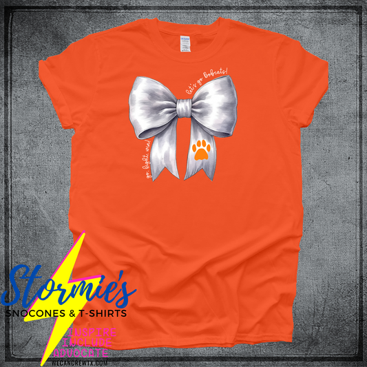 Orangefield Bobcats Coquette Bow Orange Shirt