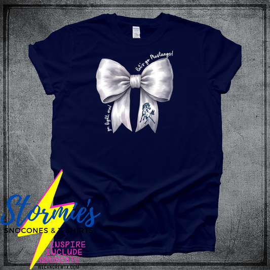 West Orange-Stark Mustangs Coquette Bow Navy Shirt