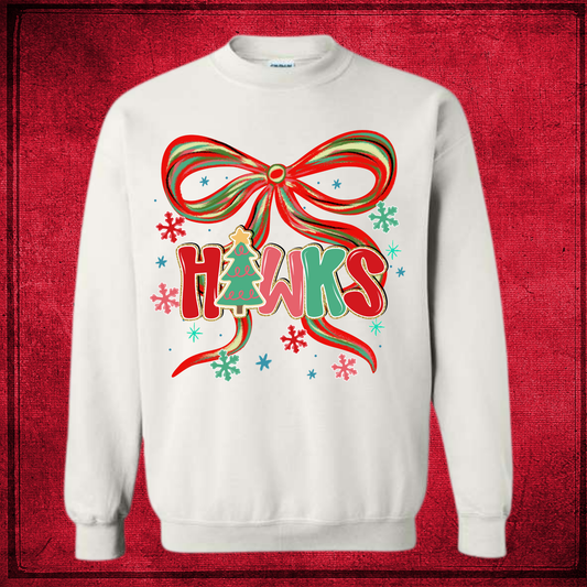 Hawks Christmas Bow Sweatshirt