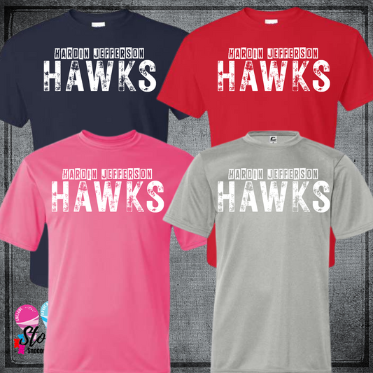 Hawks HJ Distressed Stencil DRY FIT Shirt