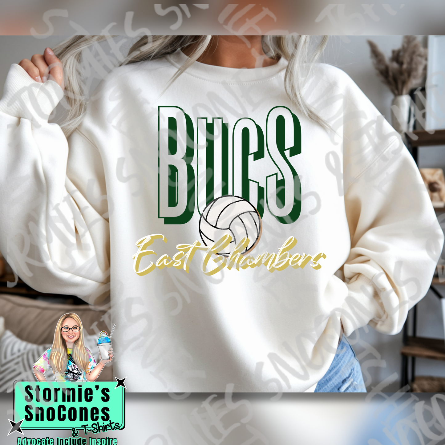 East Chambers Buccaneers Doodle Volleyball Icon White TShirt or Sweatshirt