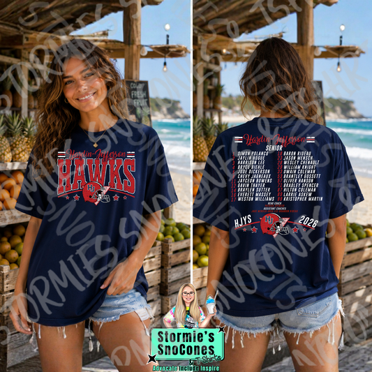 Hardin Jefferson Hawks HJYS Football 2026 Shirt - SENIOR FOOTBALL