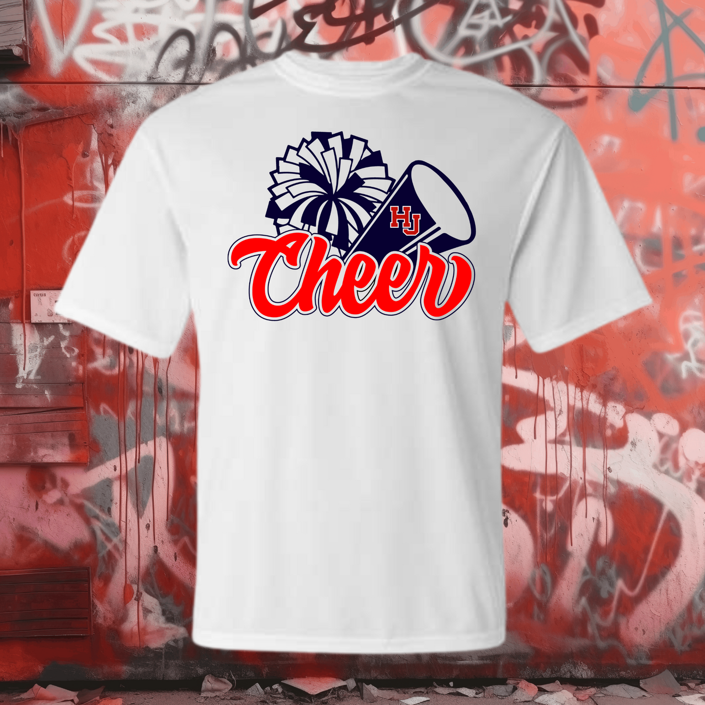 Hawks Cheer HJ Megaphone White Dry fit shirt