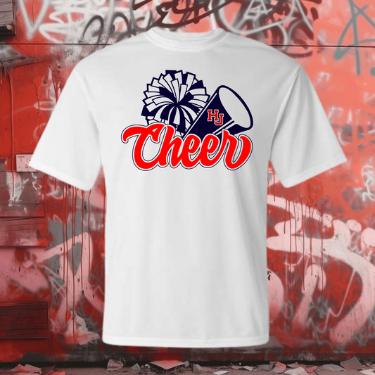 Hawks Cheer HJ Megaphone White Dry fit shirt