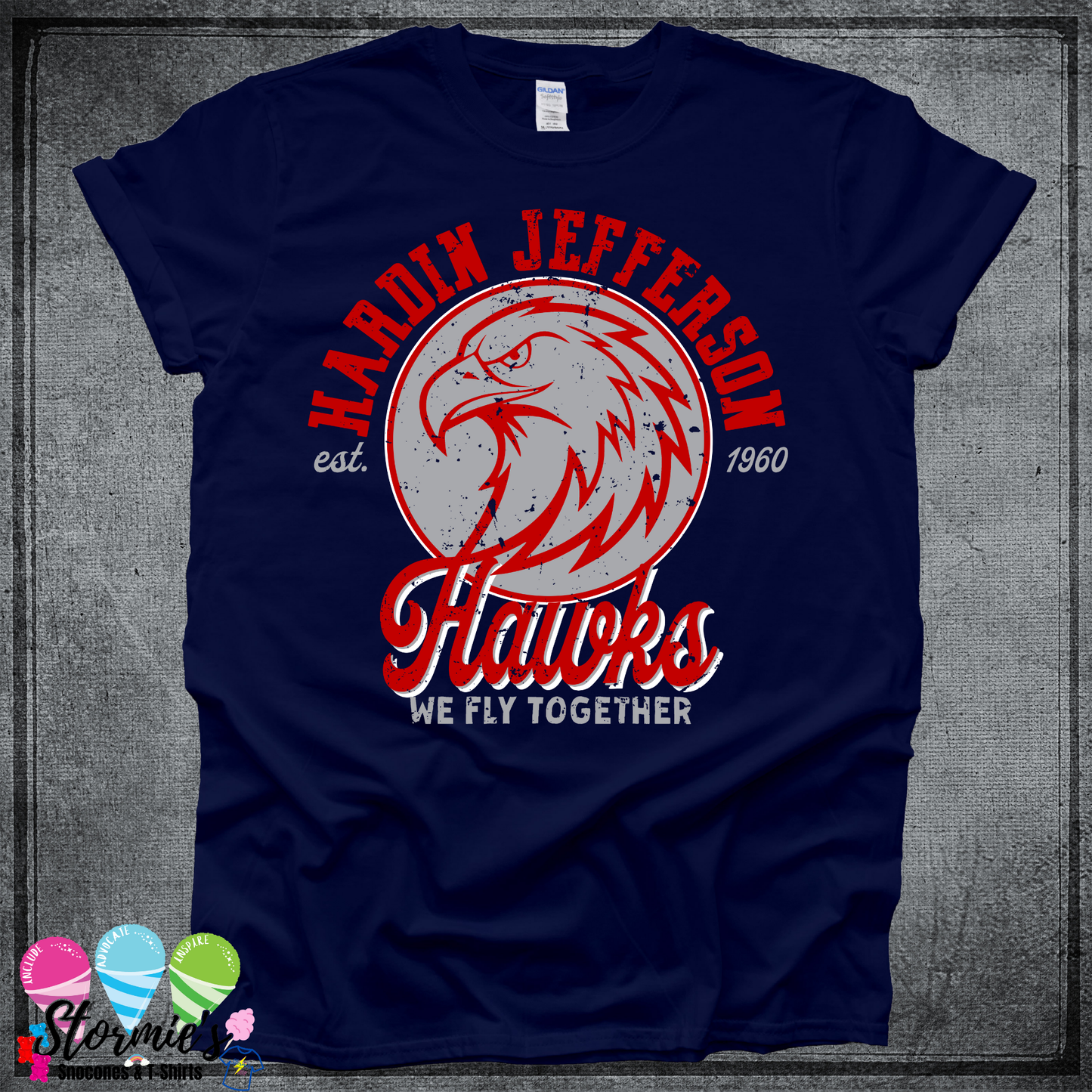 Hawks HJ Circle We Fly Together Navy TShirt