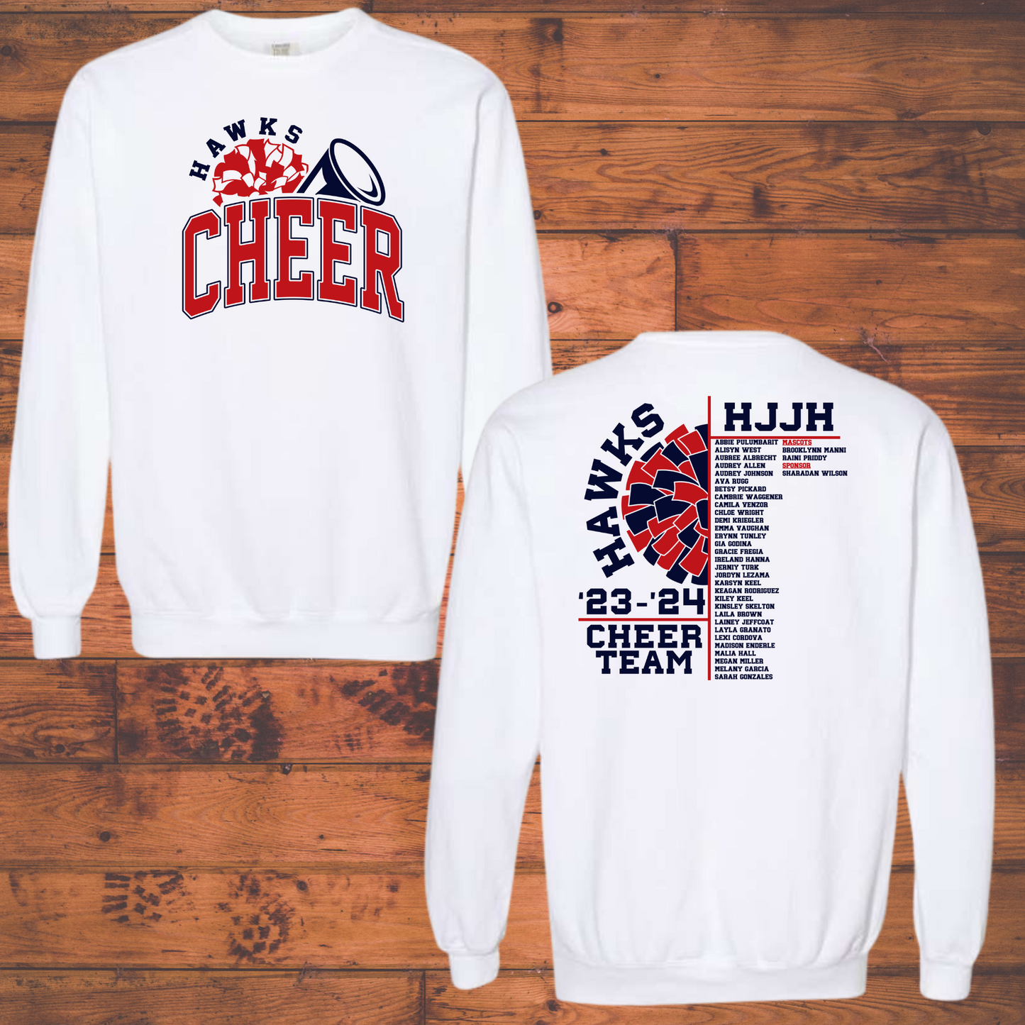 Hawks Cheer 2023-2024 White Sweatshirt