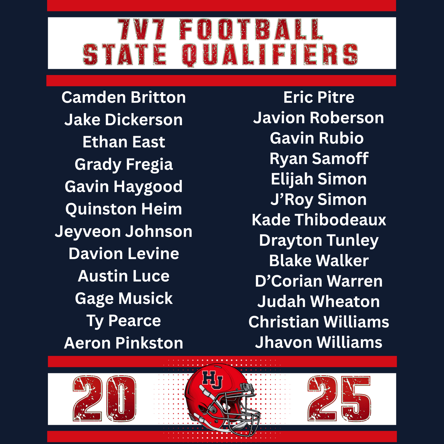 Hardin Jefferson High School 7v7 Football State Qualifiers Silver Dry Fit Shirt