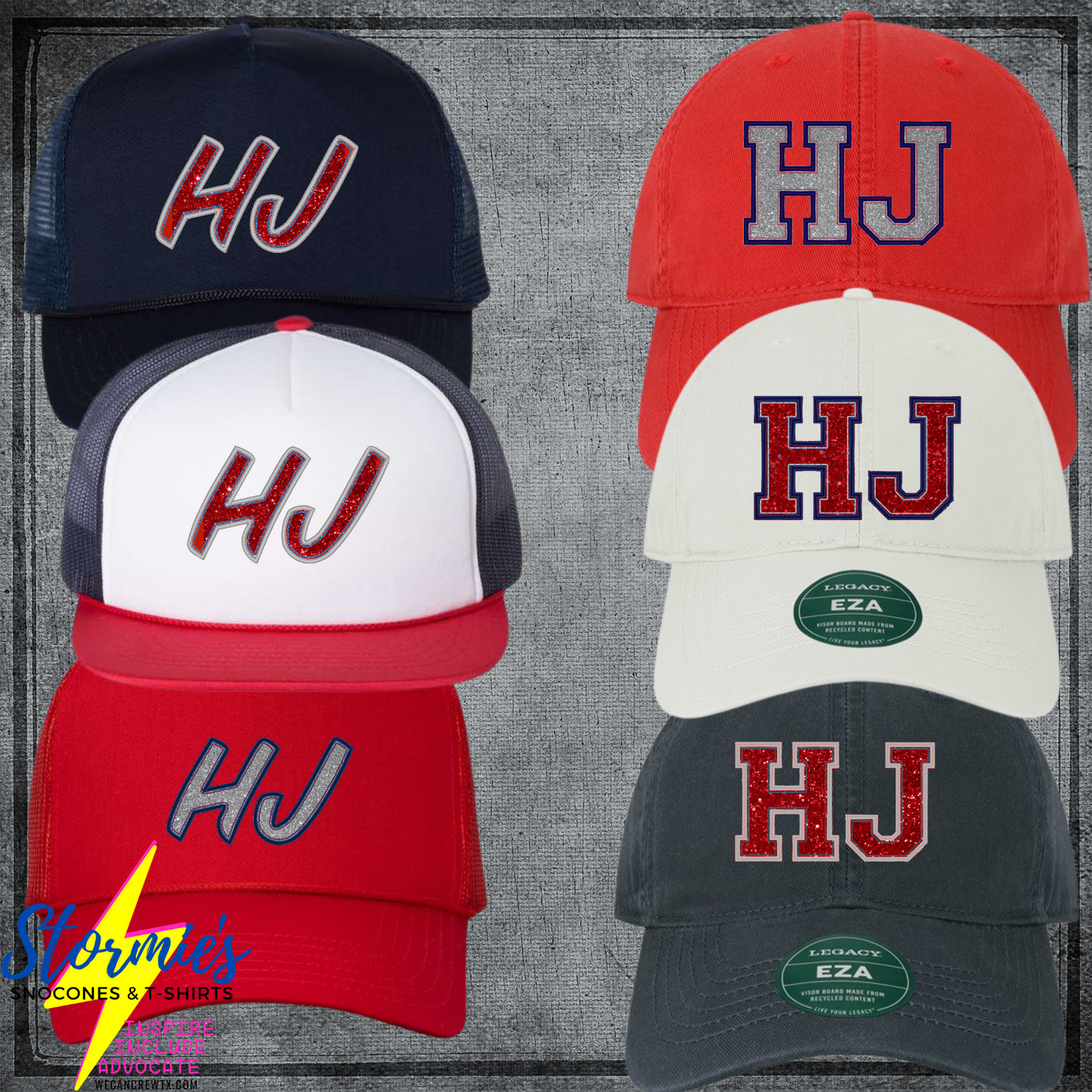 HJ Glitter Embroidered Hat - PICK UP ONLY