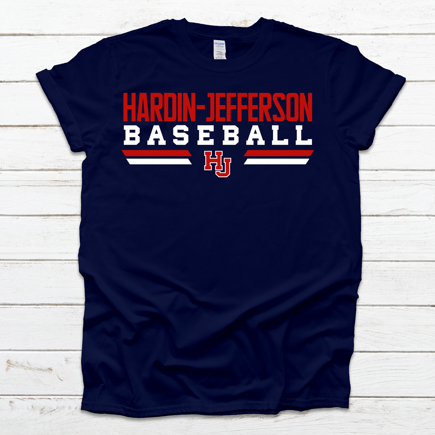 Hardin Jefferson Baseball HJ Lines Navy Shirt