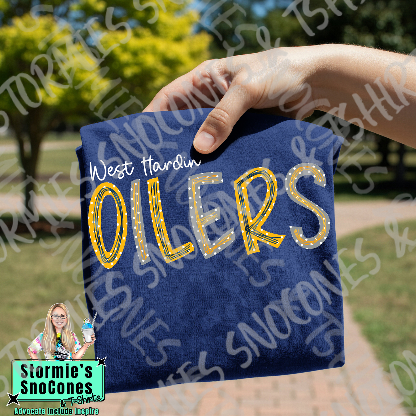 West Hardin Oilers Polka Dot Doodle Navy Gildan Comfort Colors Bella Canvas Shirt