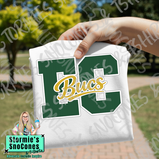 East Chambers Buccaneers Big BC Bucs White Gildan Comfort Colors Bella Canvas Shirt