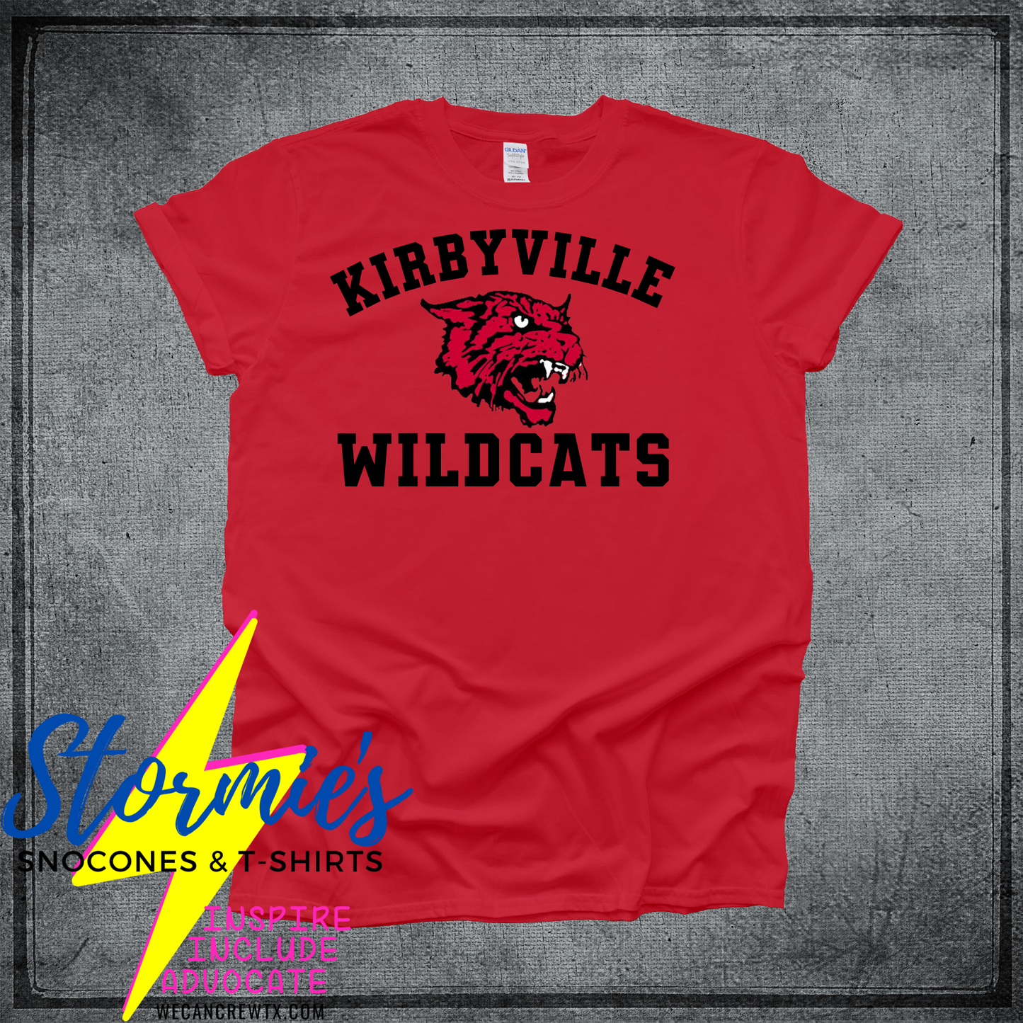 Kirbyville Wildcats Arched Logo Red Shirt