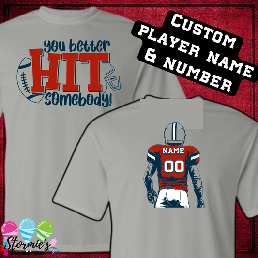 Hawks You Better Hit Somebody Custom Football Player Silver Dry Fit Shirt