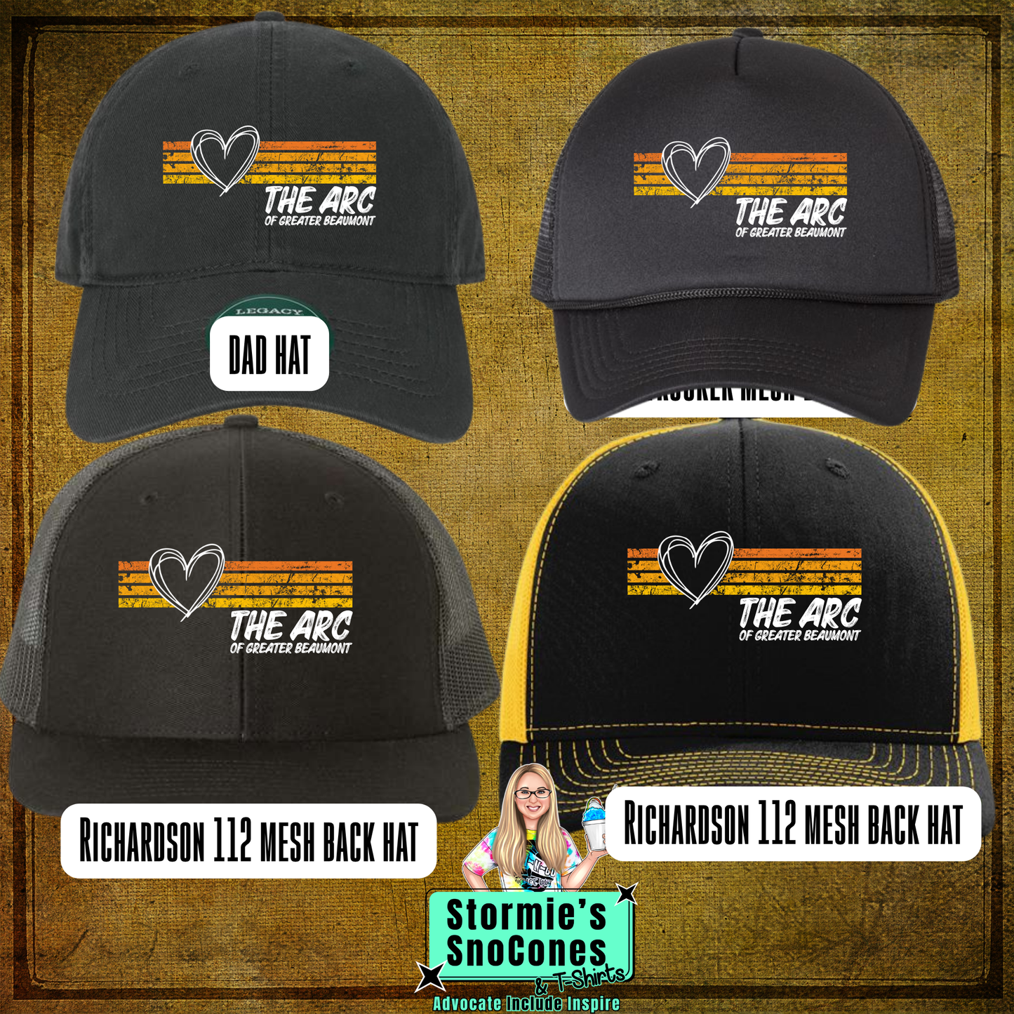 The Arc Of Greater Beaumont Lines Heart PRINTED Logo Hat - PICK UP ONLY