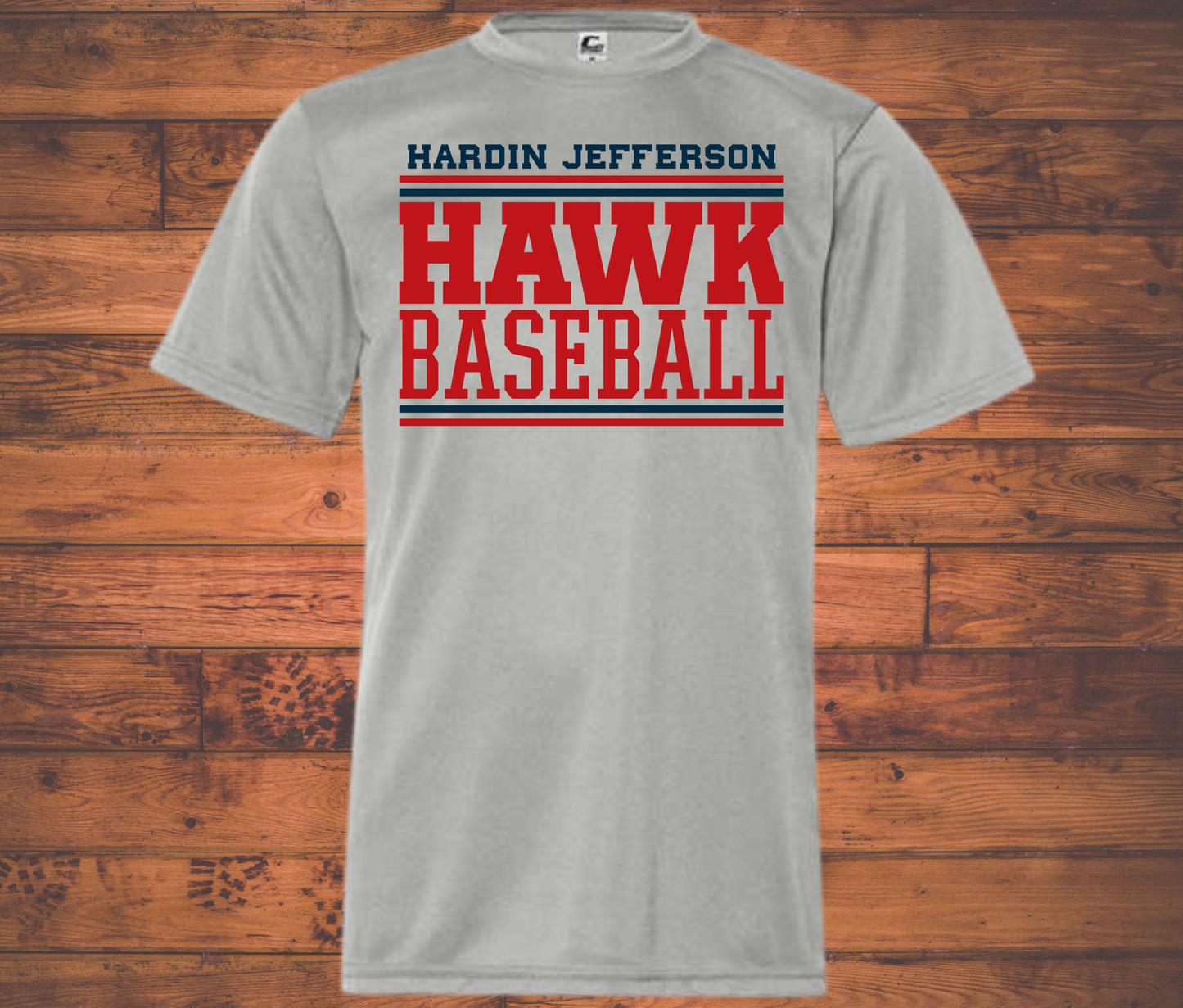 HJ Hawks Lined Baseball Silver Dry fit shirt