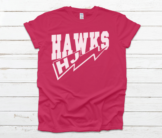 Kindergarden  - HJ Hawks Bolt - China Elementary- Sour Lake Elementary Color Wars/Field Day 2024 Shirt Pink