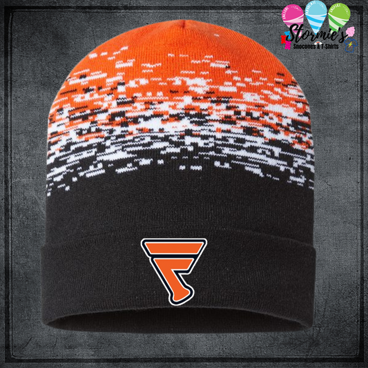 Franchise Baseball Static Embroidered  Cuffed Beanie Orange/Black/White