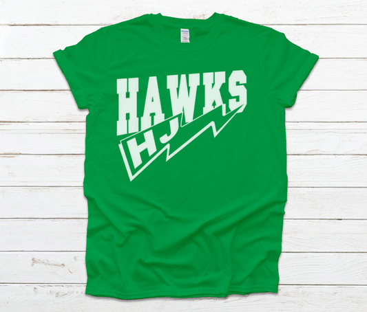 4th Grade - HJ Hawks Bolt - China Elementary- Sour Lake Elementary Color Wars/Field Day 2024 Shirt Green