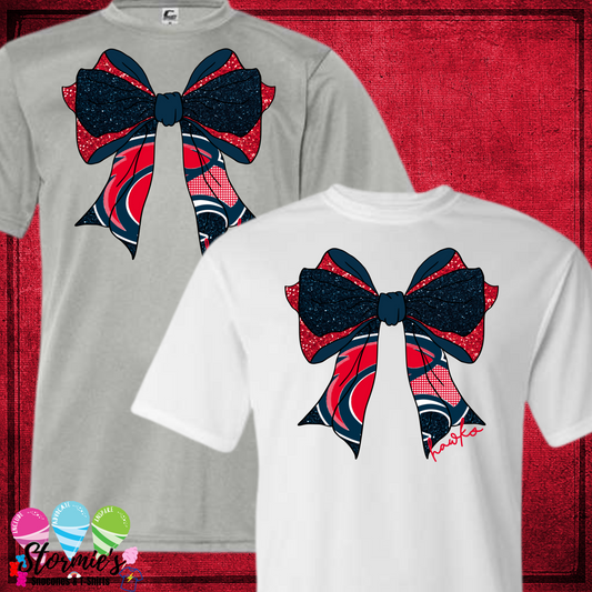 Hawks Faux Glitter Bow DRY FIT Shirt
