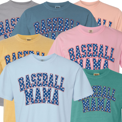 Baseball Mama Stars Comfort Colors Shirt