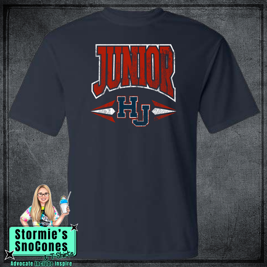 Hardin-Jefferson High School Grade Level Spirit JUNIOR Navy DRY FIT Shirt