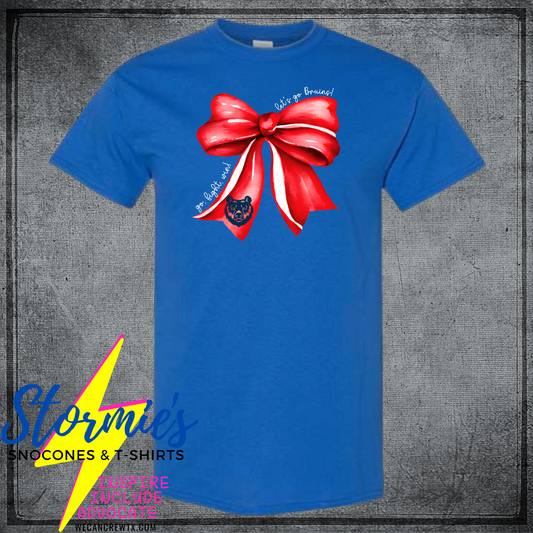 West Brook Bruins Coquette Bow Royal Blue Shirt