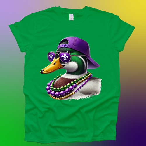 Mardi Gras Duck Green Shirt