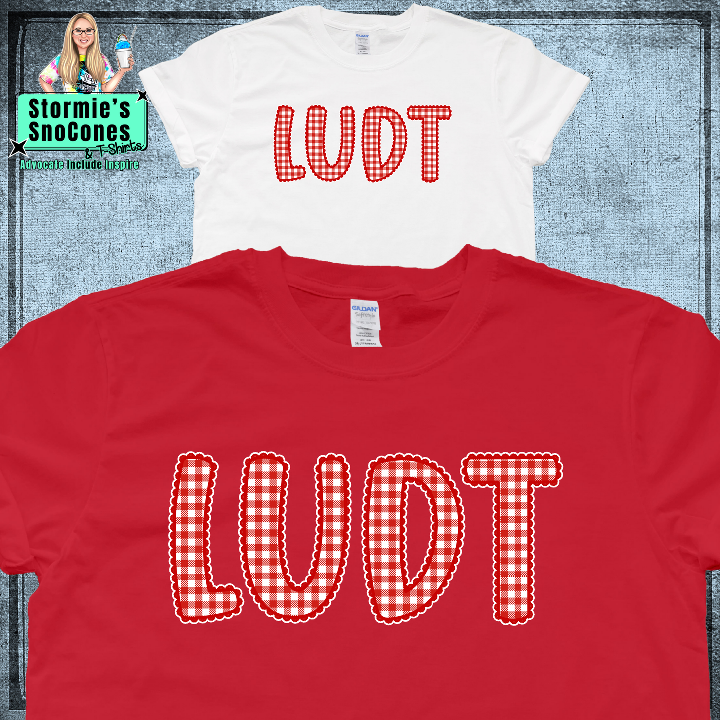 LUDT Red White Gingham Tshirt