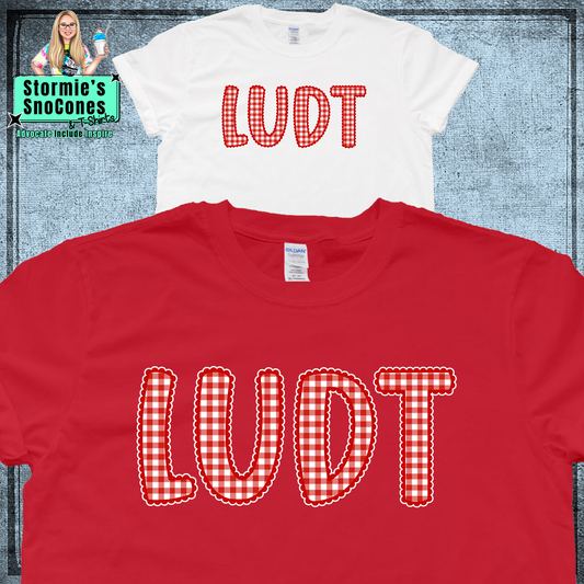 LUDT Red White Gingham Tshirt