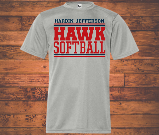 HJ Hawks Lined Softball Silver Dry fit shirt