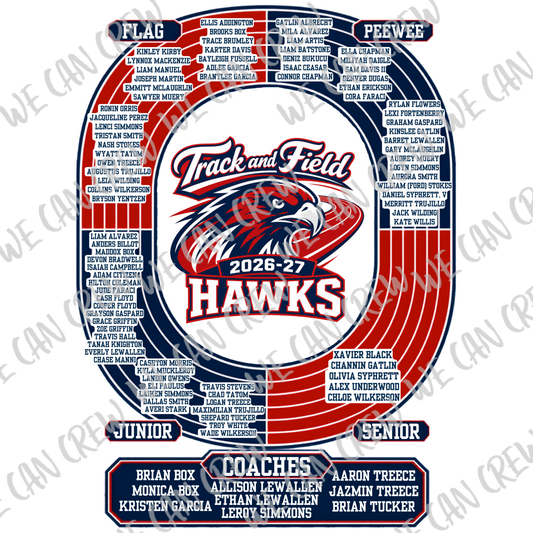 Hawks Track & Field 2026-27 Navy Shirt