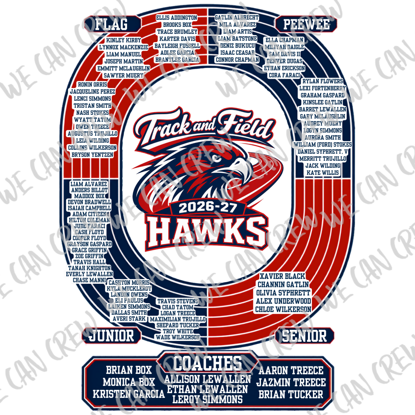 Hawks Track & Field 2026-27 Navy Dry Fit Shirt