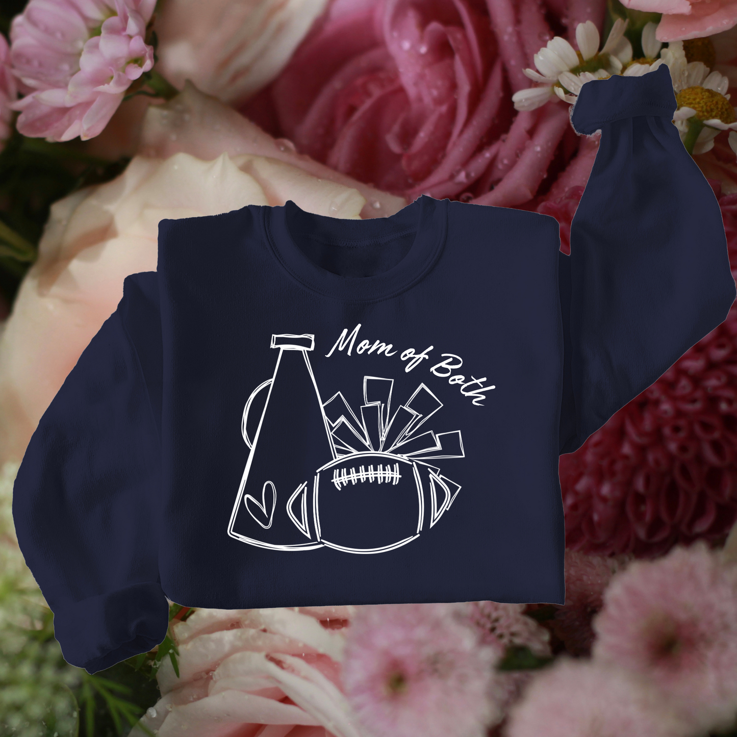 Mom Of Both Football Cheer YOUR CHILD'S NAME CAN BE ADDED Sweatshirt Hawks