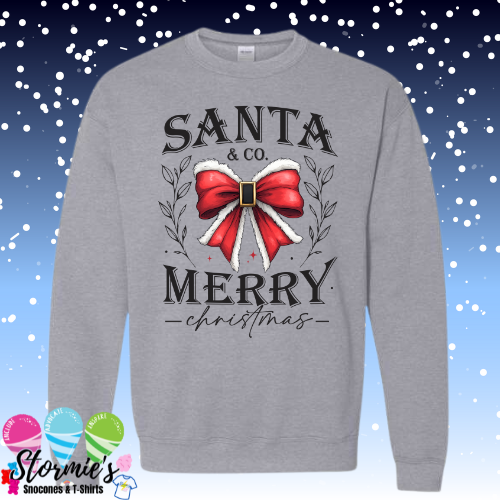 Santa & Co. Merry Christmas Sport Gray Sweatshirt & Hoodie & Long Sleeve Shirt