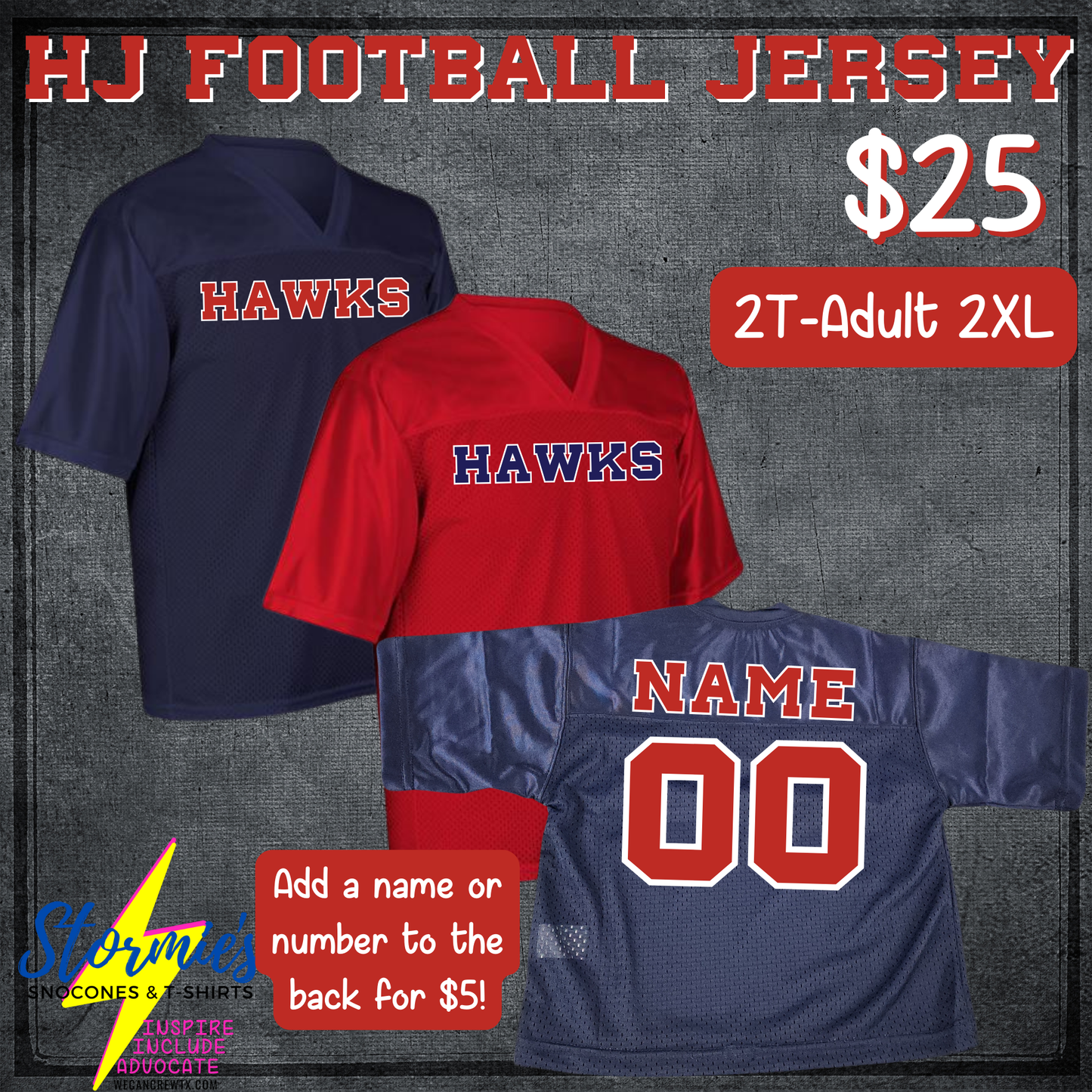 Custom HJ Hawks Football Jersey