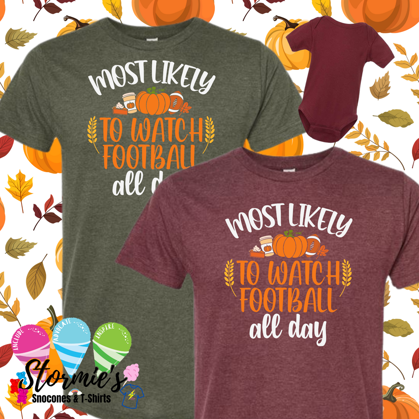 Thanksgiving Group Shirts - Most Likely To - Watch Football All Day