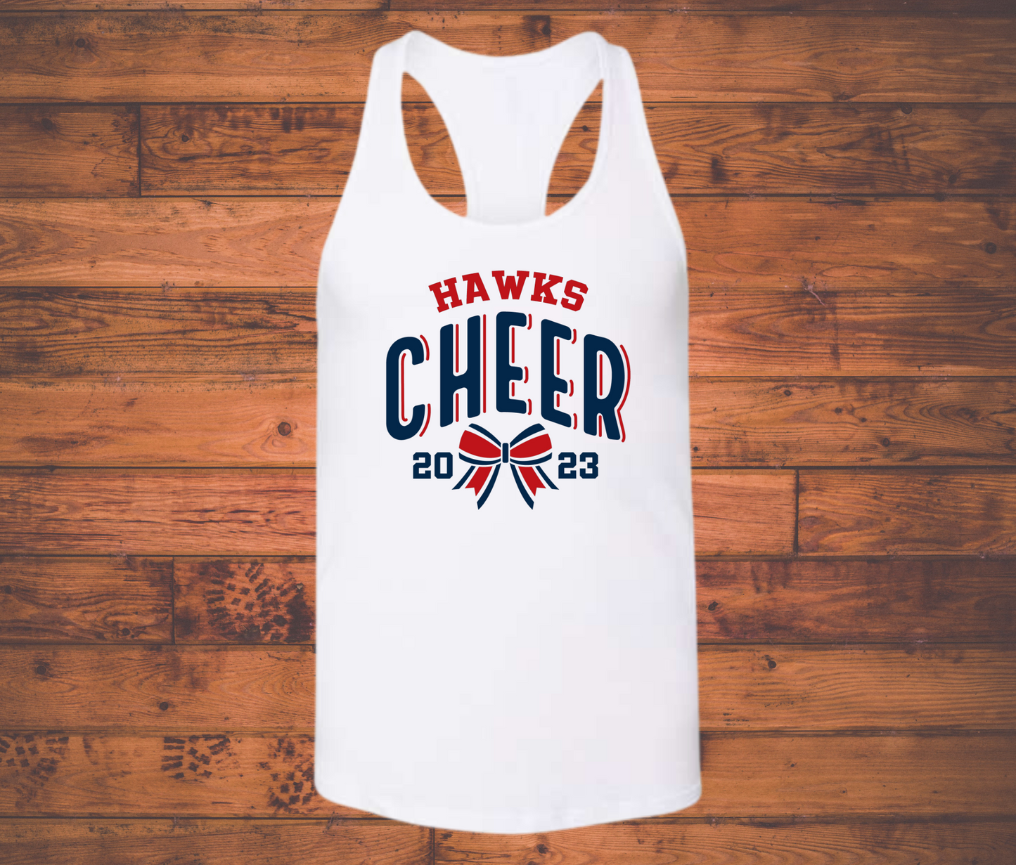 Hawks Cheer 2023 Fundraiser Bella Racer Back Tank Top