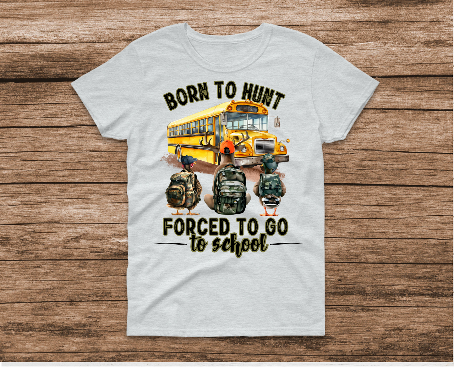 Born To Hunt Forced To Go To School Boy Shirt