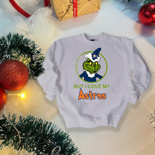 Astros Grinch Ash Sweatshirt & Hoodie & Long Sleeve Shirt