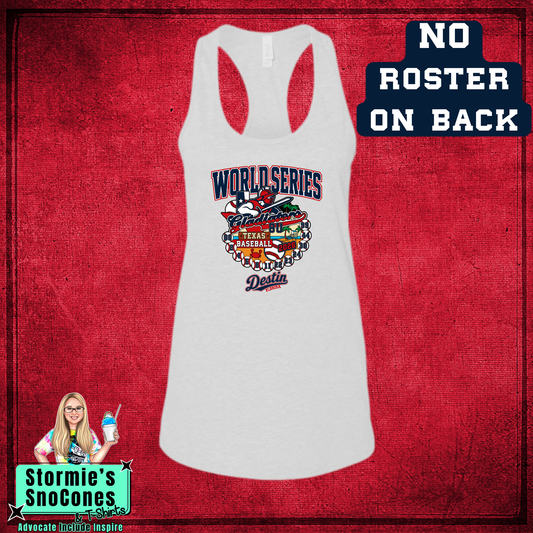 Gladiators World Series 2026 Bella Racer Back White Tank Top