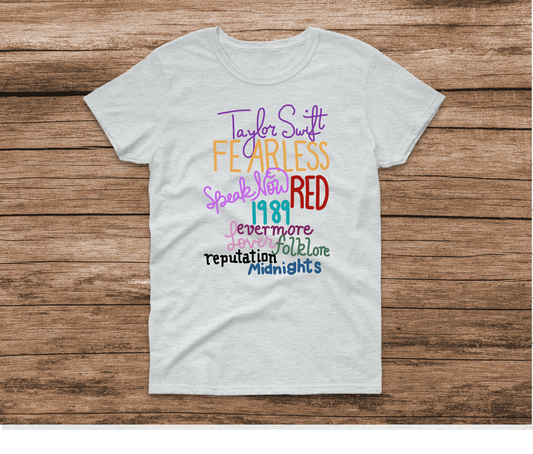 Album Titles Shirt by Ashley Sattler