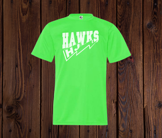 4th Grade - HJ Hawks Bolt - China Elementary- Sour Lake Elementary Color Wars/Field Day 2024 Shirt Green DRY FIT Shirt