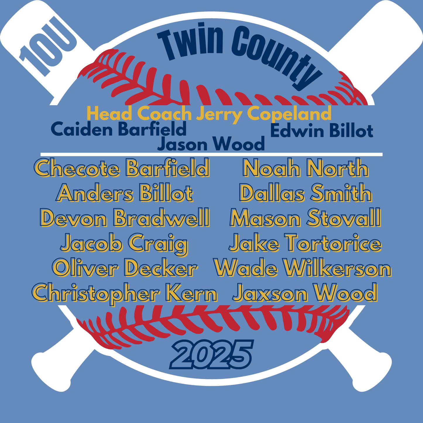 Blue Rocks 10U Twin County 2025 Columbia Blue Shirt