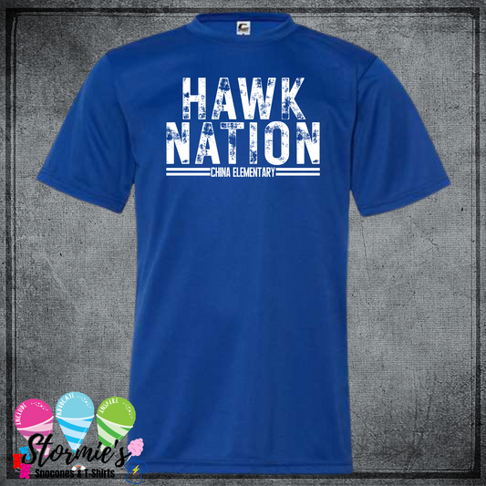 Hawk Nation - China Elementary- Water Day 2025 Shirt Blue DRY FIT