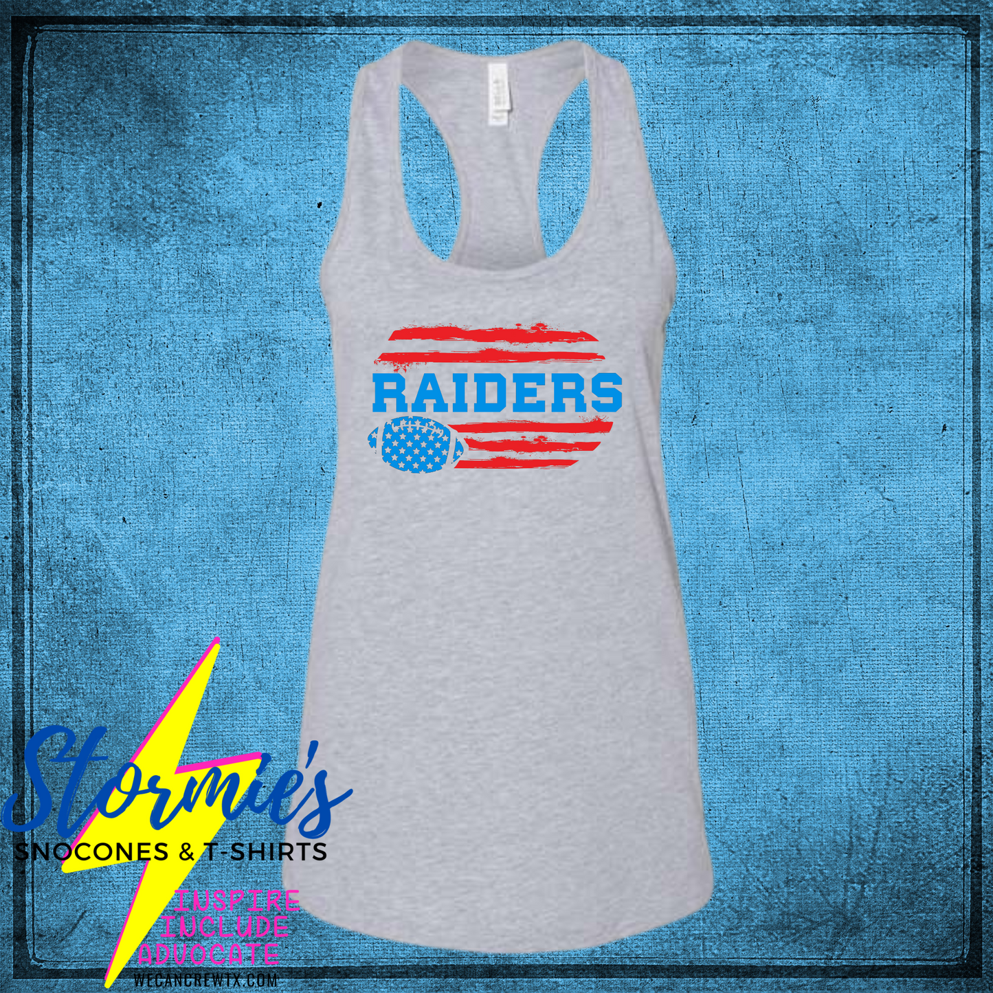 Lumberton Raiders Football Bella Racer Back Tank Top