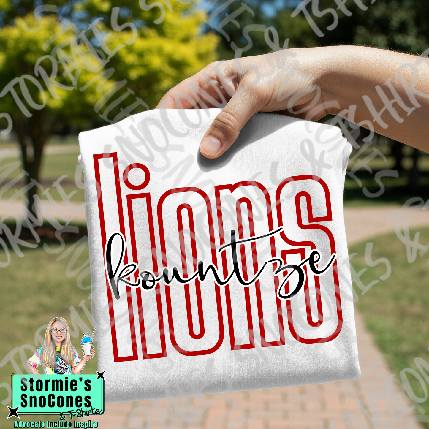 Kountze Lions Lowercase Block and Cursive White Gildan Comfort Colors Bella Canvas Shirt
