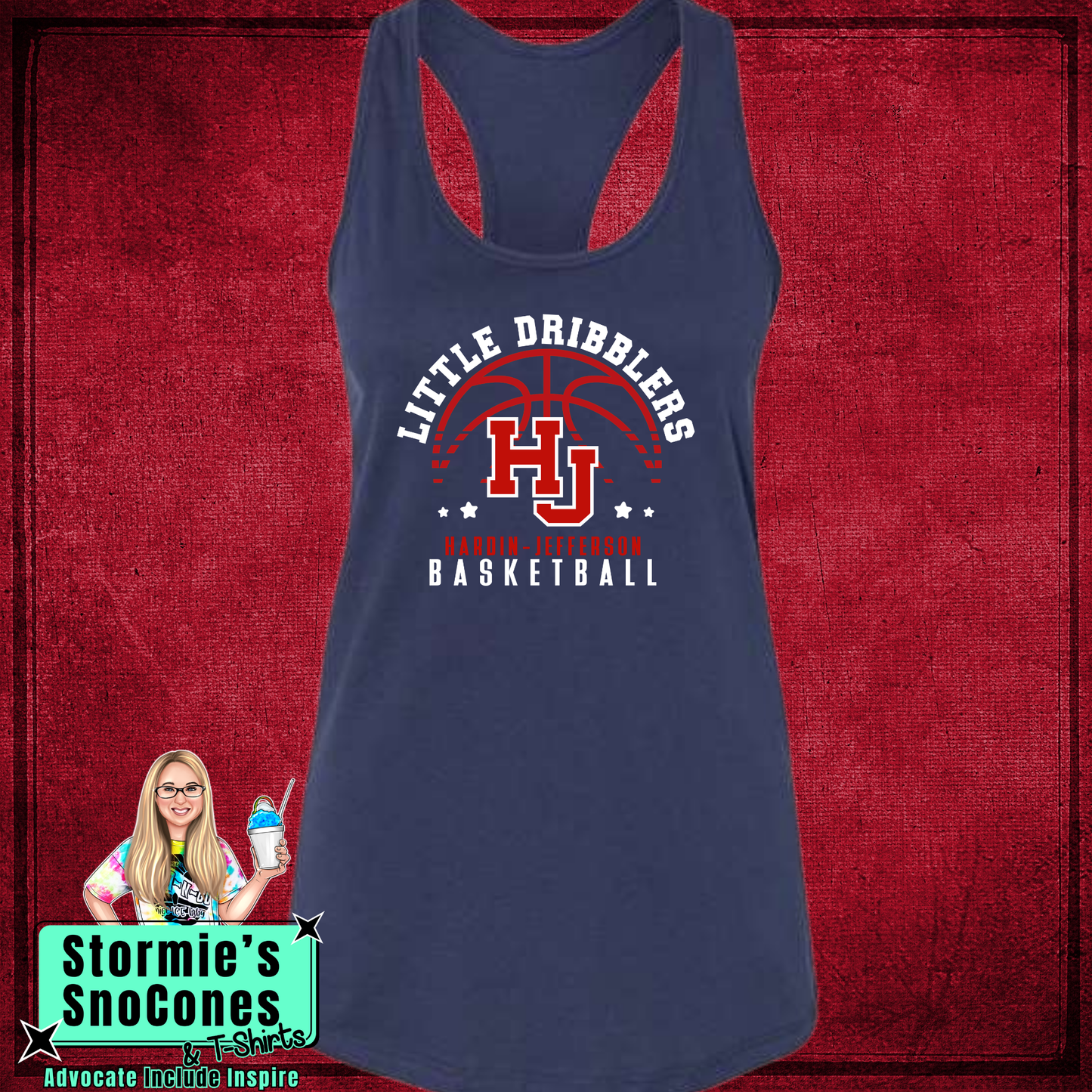 Hawks Senior Boys All Stars 2026 Bella Racer Back Navy Tank Top