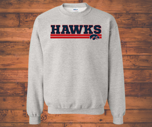 Hawks Lined Logo Gray Sweatshirt & Hoodie DTF